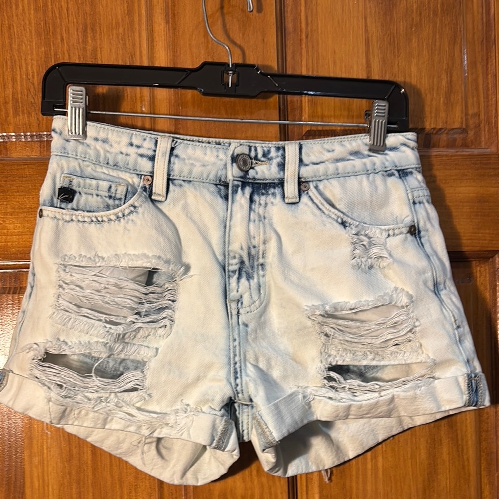 KanCan Blue Distressed Jean Shorts High-Waisted❤️
